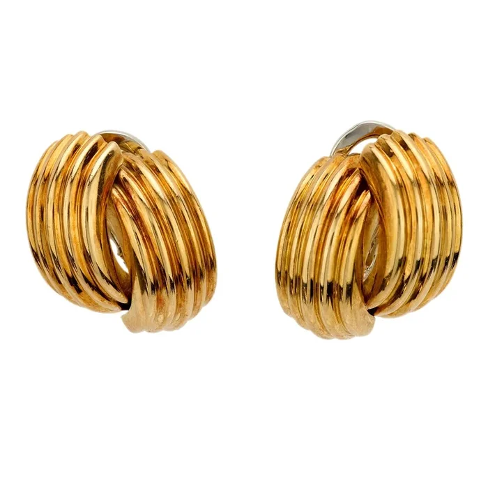 Vintage 18k yellow and white gold earrings