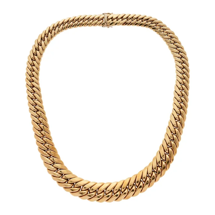 Vintage 1980’s 18k Graduated Link Necklace- 18”