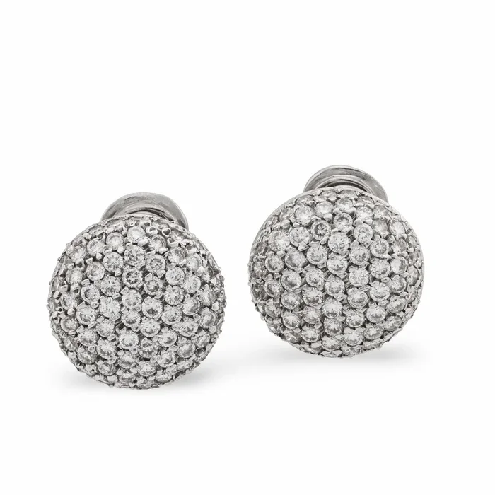 Vintage 3.20 carat diamond platinum earrings