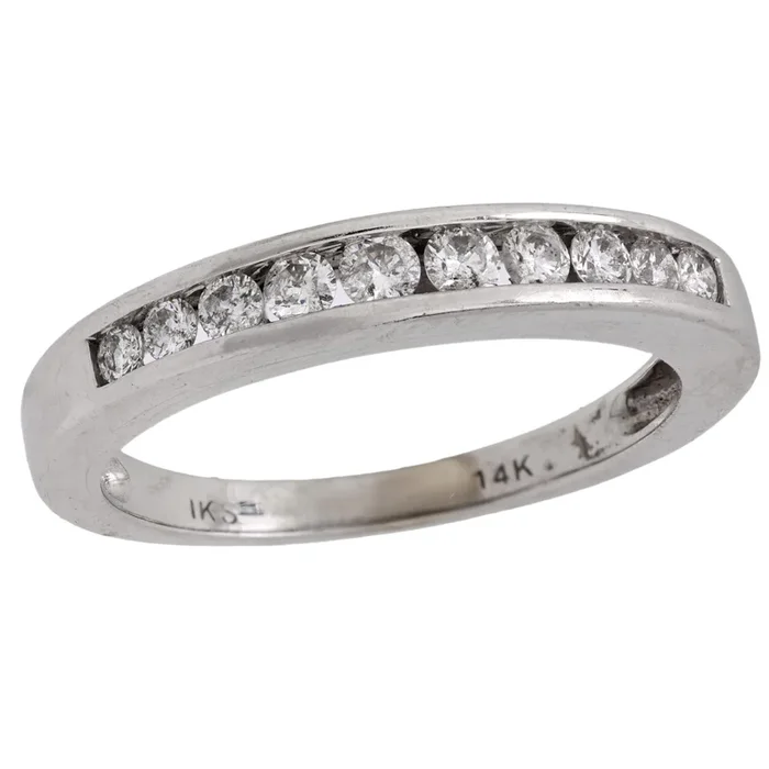 Vintage diamond 14k white gold band