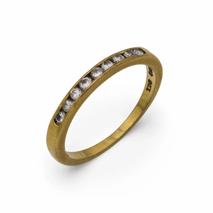 Vintage diamond 14k yellow gold wedding band