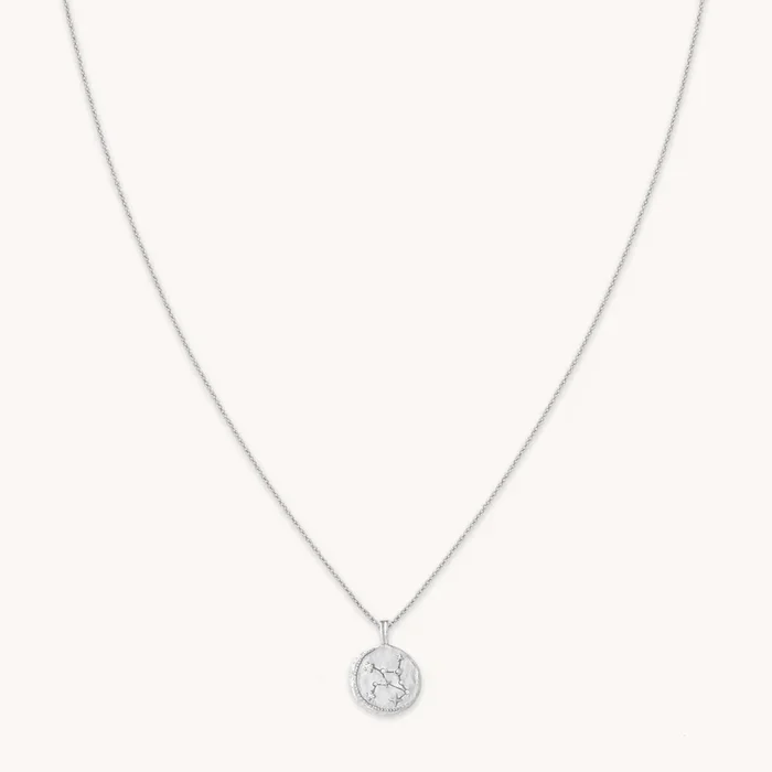 Virgo Zodiac Pendant Necklace in Silver