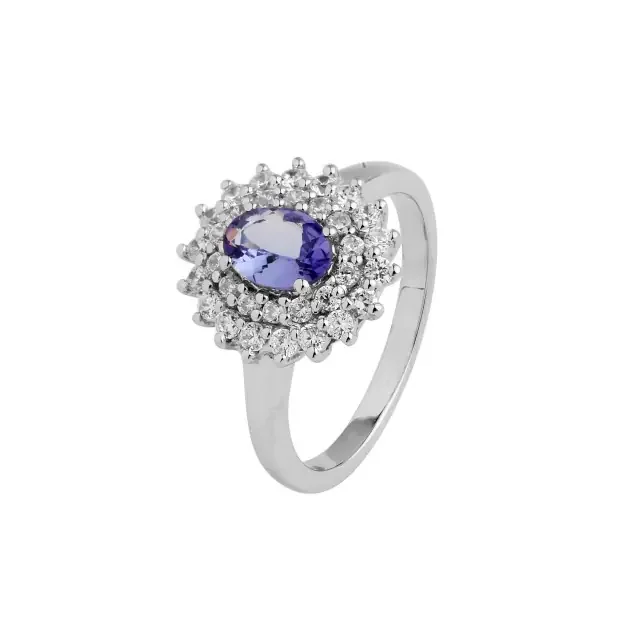 VVS Tanzanite 925 Sterling silver ring 36479