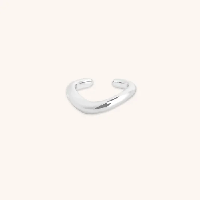 Wave Ear Cuff in Silver