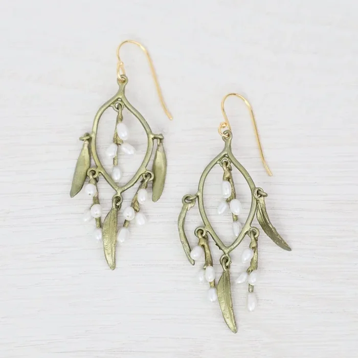 Weeping Willow Hoop Wire Earrings