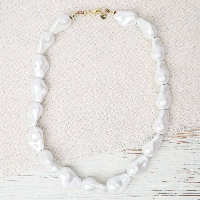 Whispering Dunes Shell Pearl Necklace