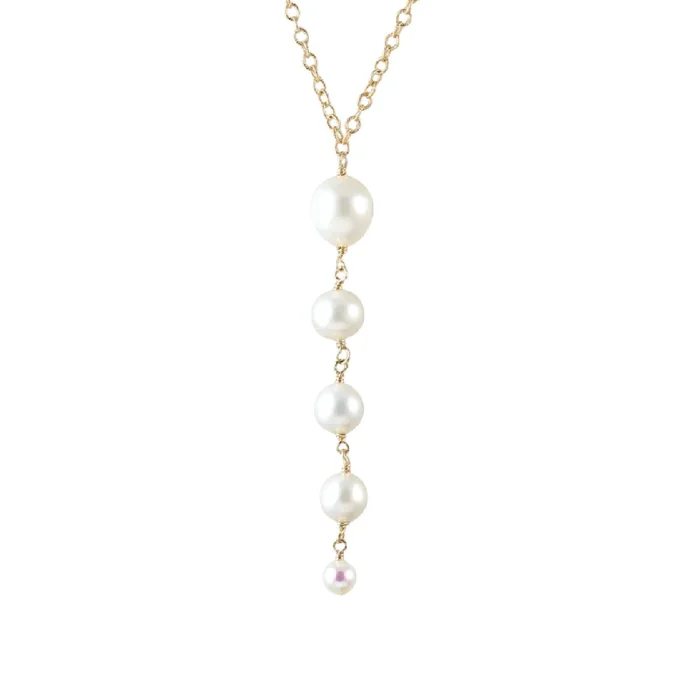 White Graduation 5 Pearl Necklace