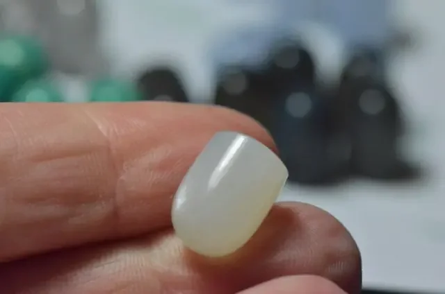 White Moonstone bullet gemstone cabochon 14 by 10mm