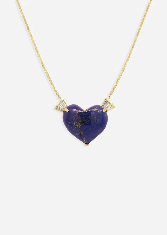 Winged Heart Necklace – Lapis