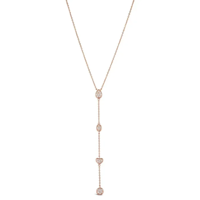 Y Not Lariat Necklace in Rose Gold