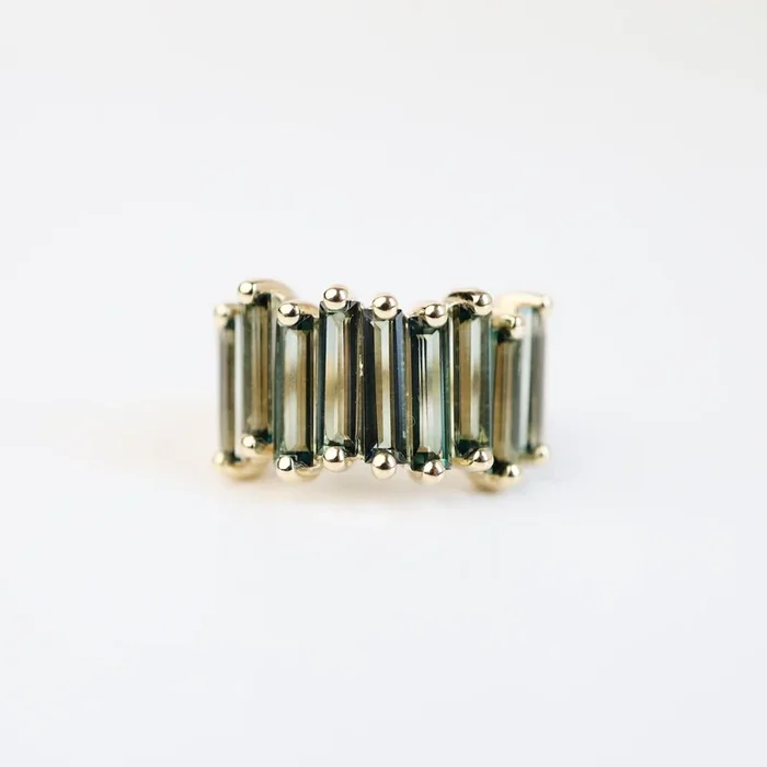 Yellow Gold Sadie Green Envy Topaz Band
