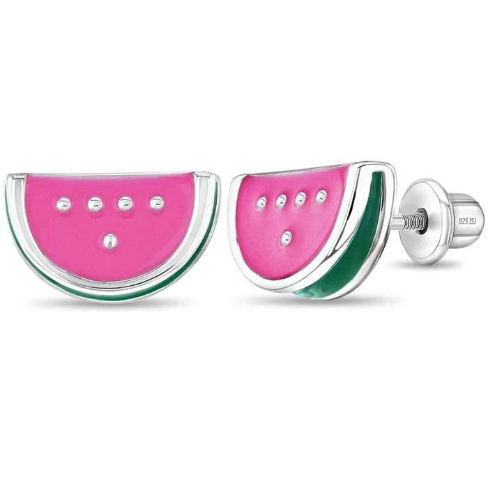Yummy Watermelon Children’s Earrings – Screw Back