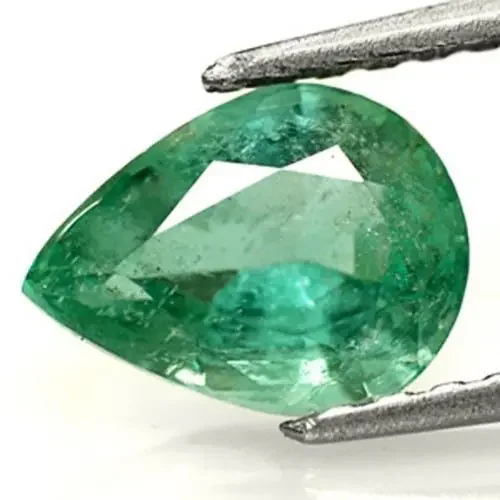 Zambia Emerald, 1.46 Carats, Dark Green Pear