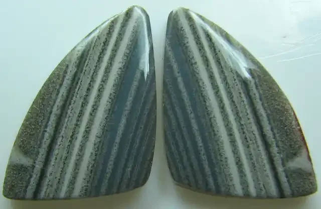 ZEBRA HICKORYITE PATTERN CABOCHON PAIR OF STONE 29.45 CTS