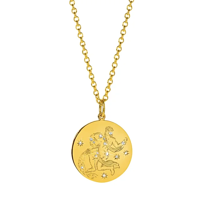 Zodiac Pendant Necklace – Aquarius